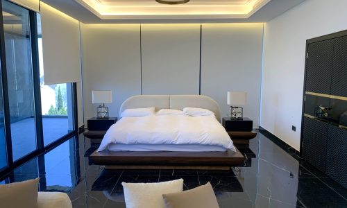 the custom-made master bed